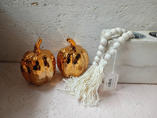 Shiny Orange Ceramic Pumpkin