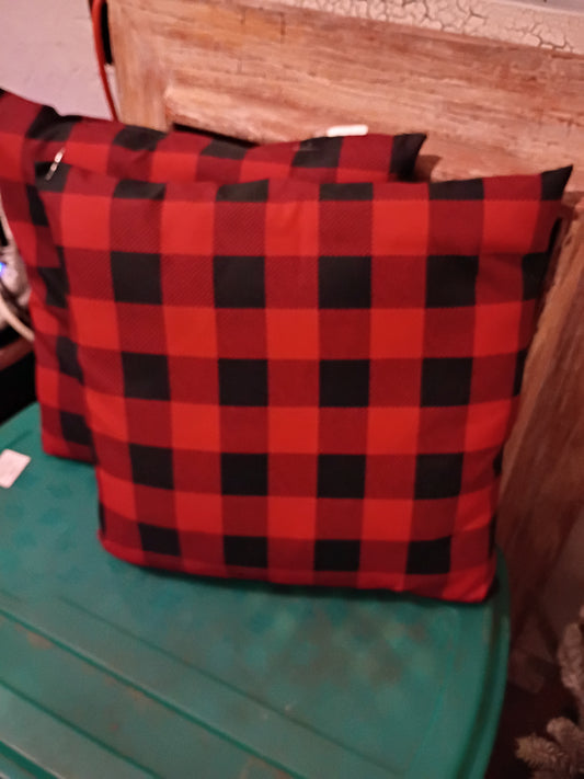 Red/Black Checkered Pillow