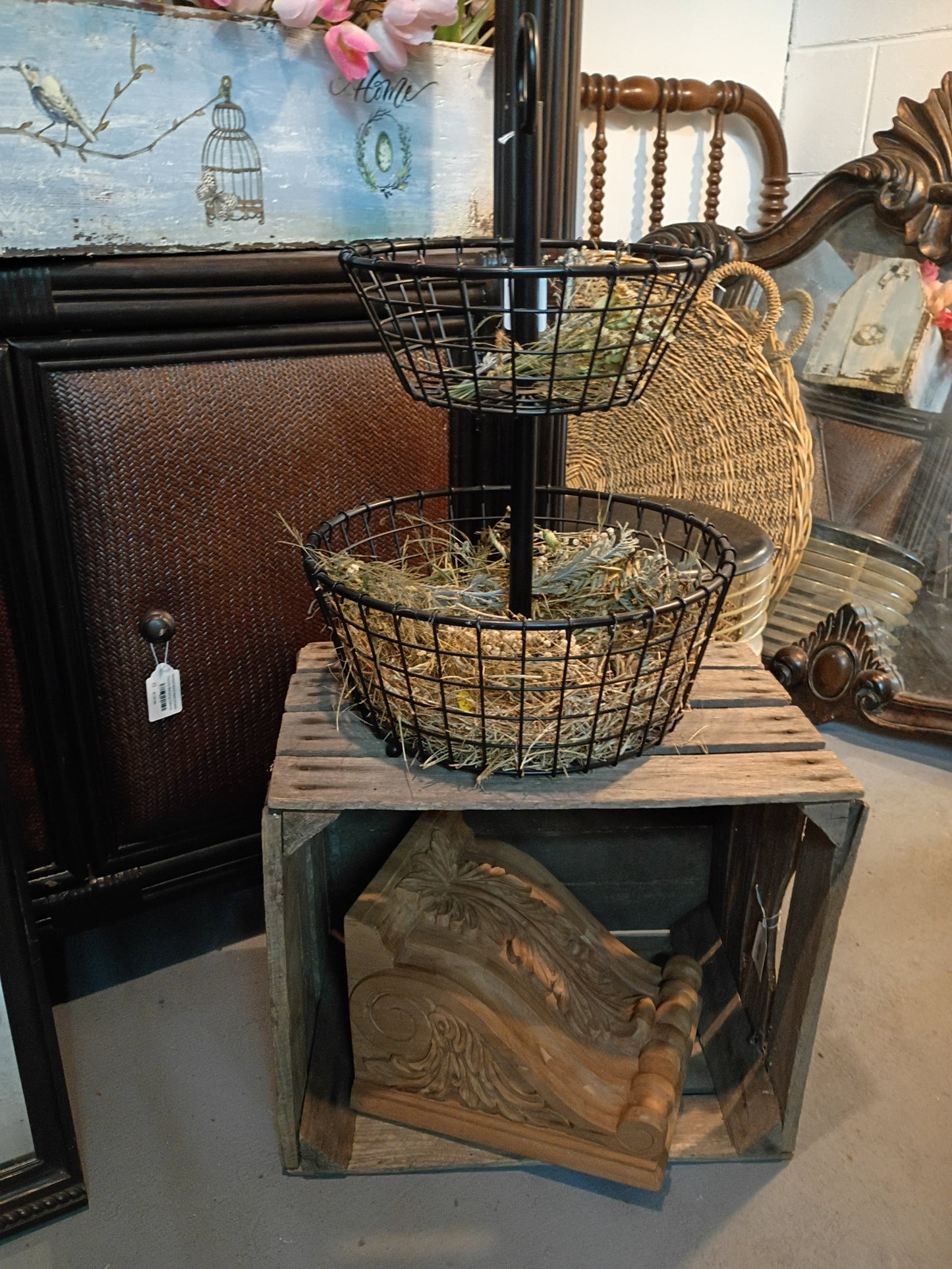 Black Two Tiered Basket